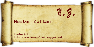 Nester Zoltán névjegykártya