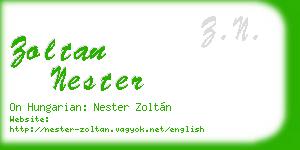 zoltan nester business card
