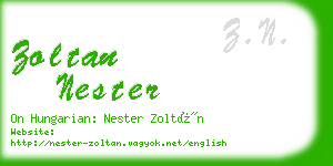 zoltan nester business card
